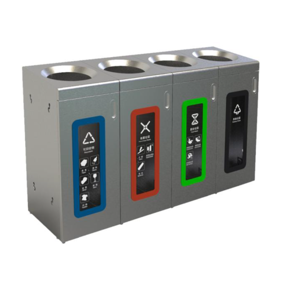 Stacja do segregacji odpadów 4x50L